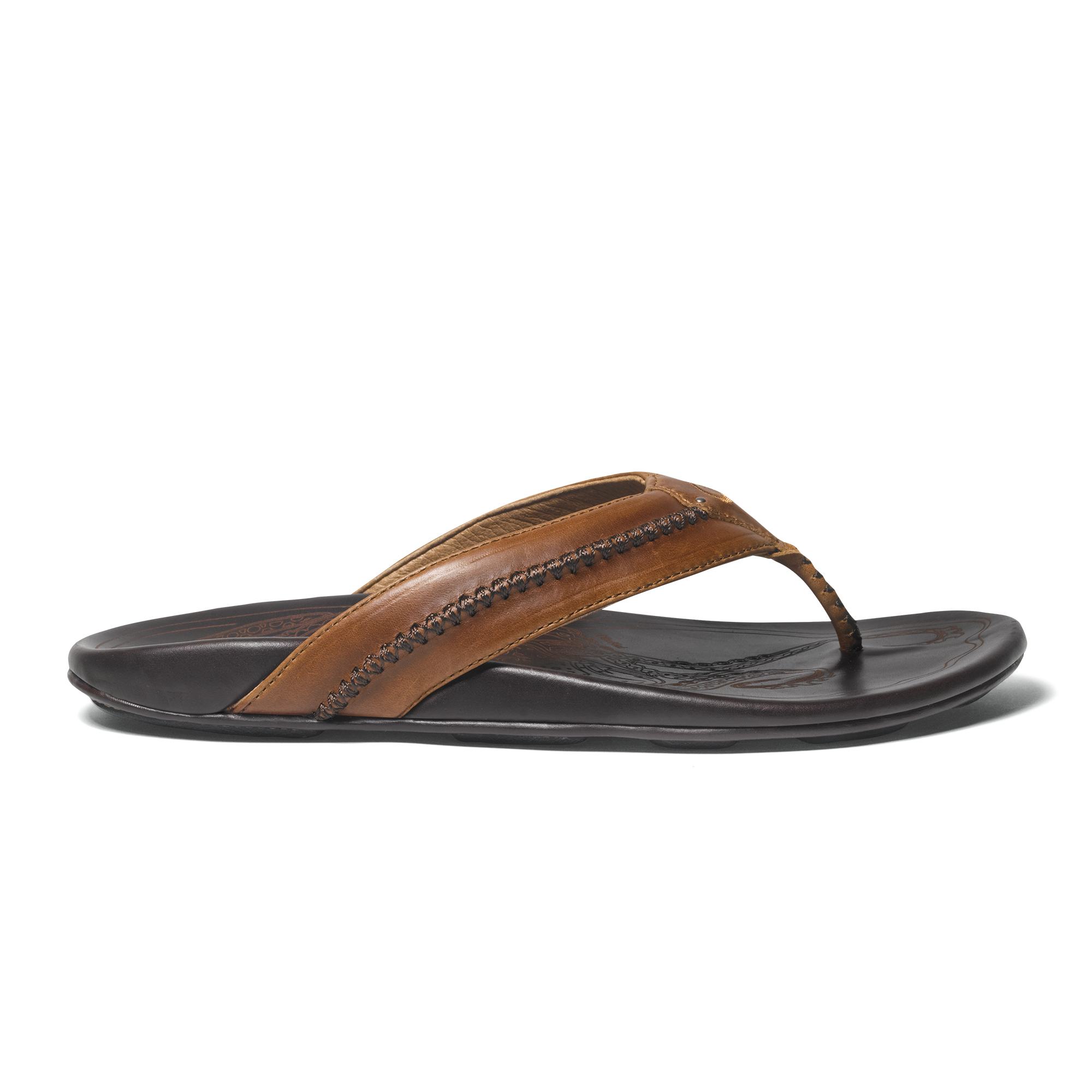 Mea Ola Men s Leather Sandals Tan Dark Java OluKai OluKai Europe
