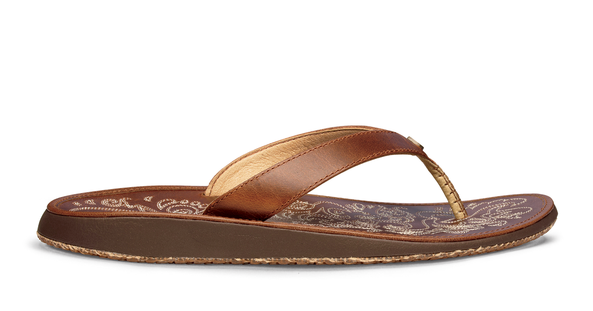 Paniolo Women’s Leather Flip Flops - Natural/Natural | OluKai, | OluKai  Europe