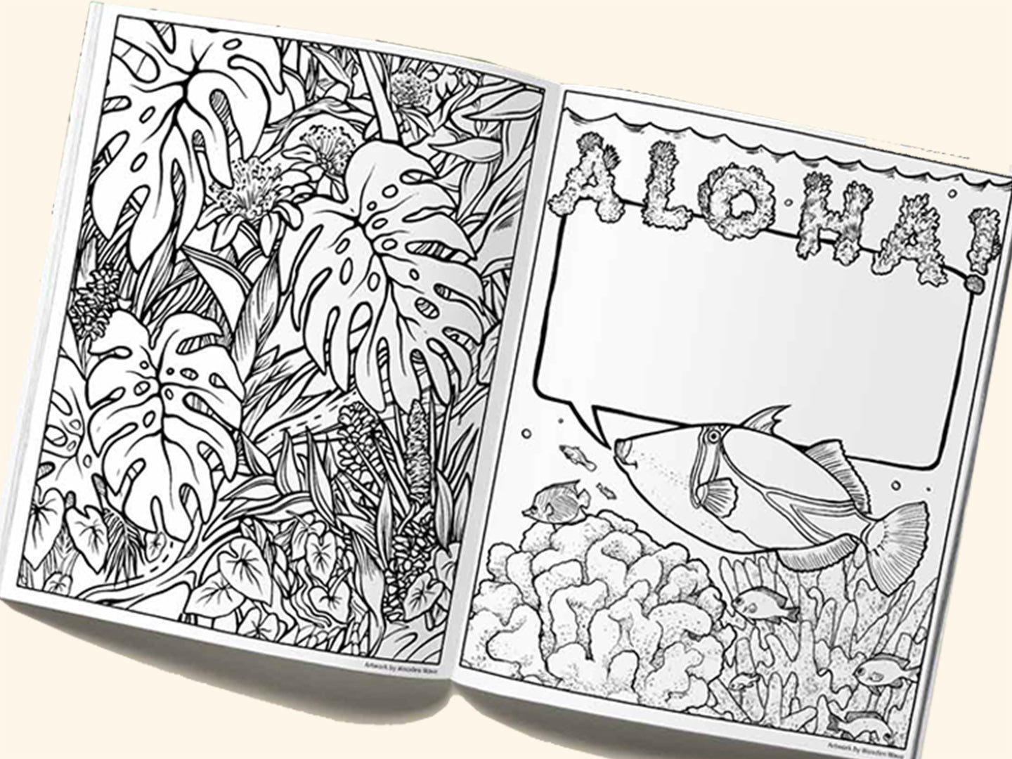 Verbreiten Sie Aloha mit dem hawaiianisch inspirierten Malbuch von Wooden Wave