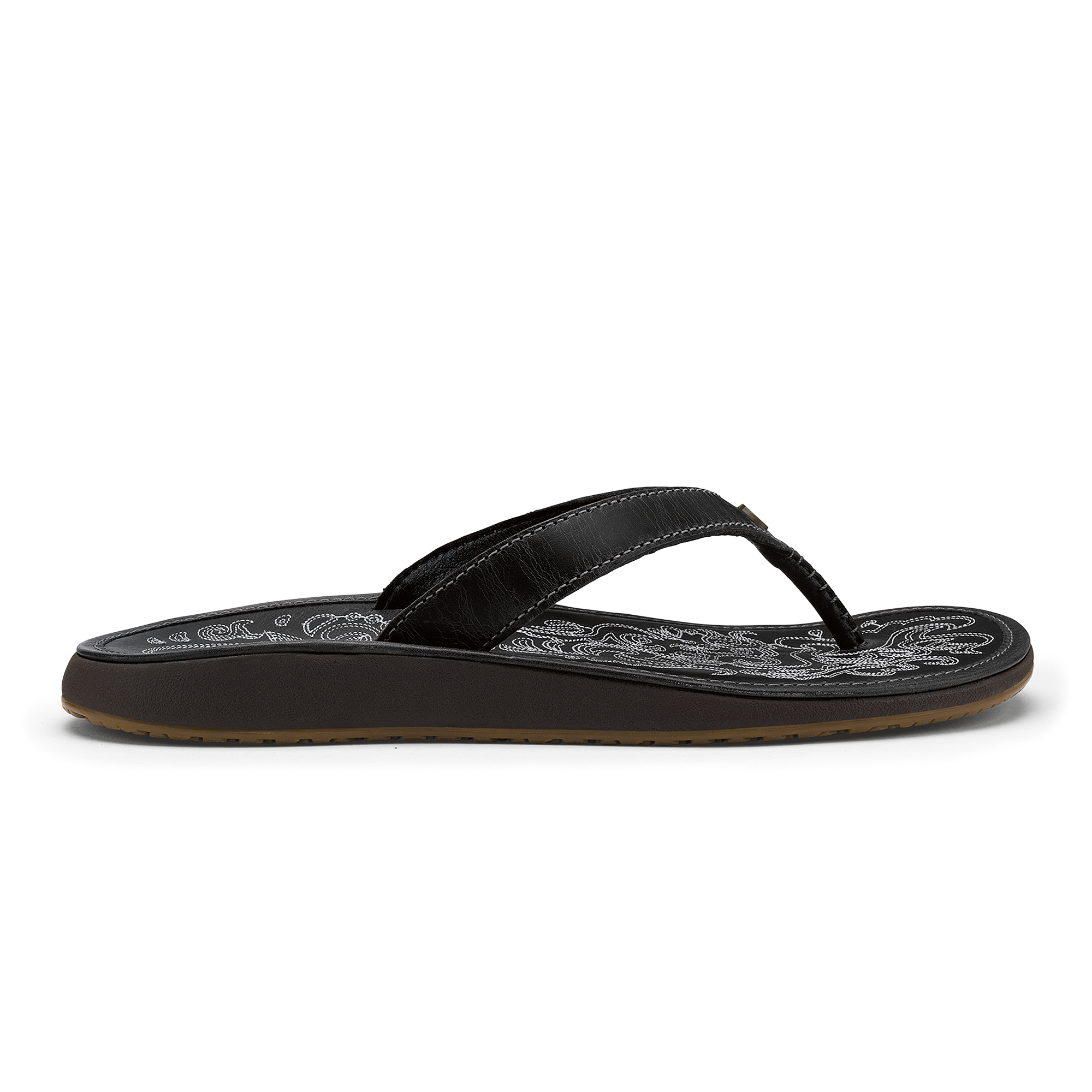 Honu Women's Leather Beach Sandals in Black | OluKai Europe