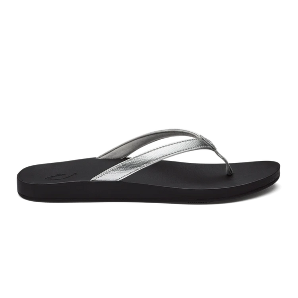 OluKai Puawe Silver Black Women s Beach Sandals OluKai Europe