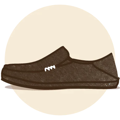 icon of a slipper with a pale yellow background