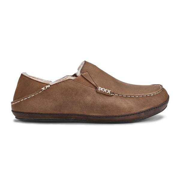 Molo leren herenslippers toffee donker hout OluKai OluKai