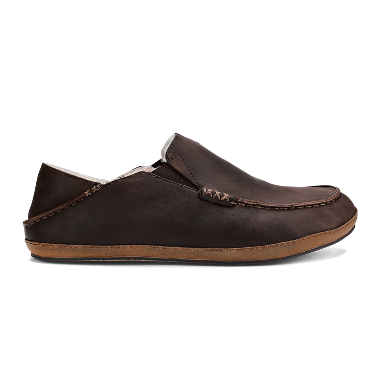 Molo Men s Leather Slippers Dark Wood OluKai OluKai Europe