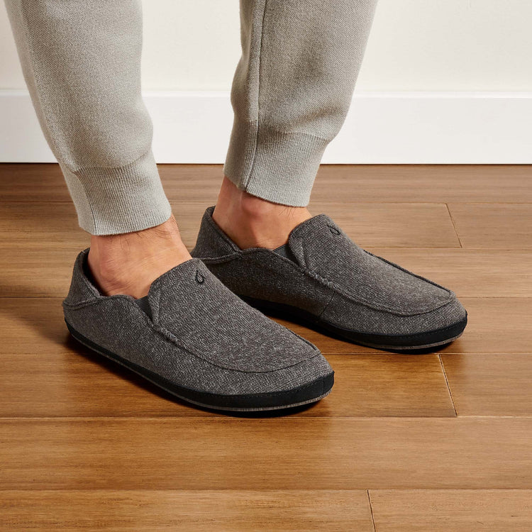 B4 Olukai Men\'s Size 14 Moloa Hulu Dark Gray Wool Blend Knit Slippers B4 Olukai Men main image 2