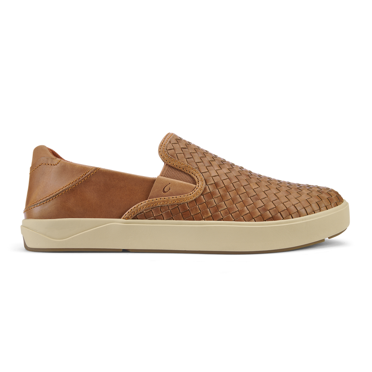 Lae ahi Lauhala Men s Leather Slip On Sneakers Fox OluKai OluKai Europe