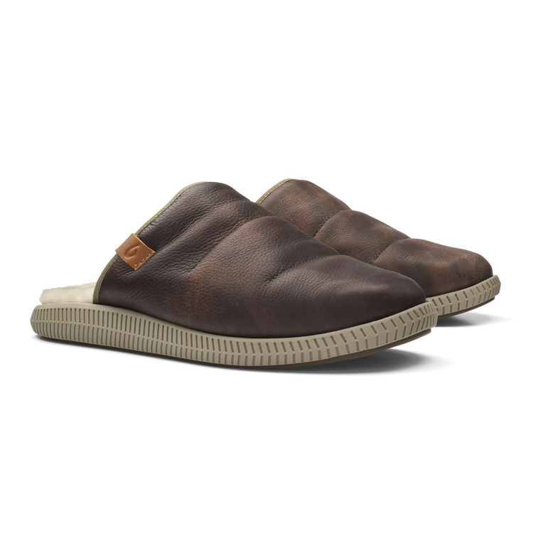 Mua Ili Men s Leather Mule Slippers Dark Wood Silt OluKai OluKai Europe