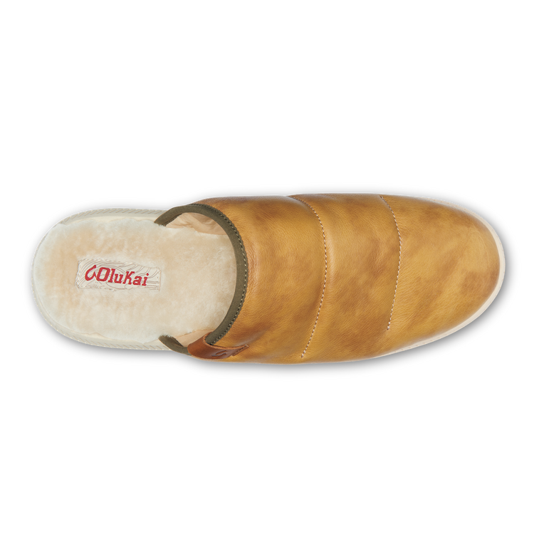 OluKai Mua ‘Ili men’s leather mule slippers golden brown size 11 Mua  main image 2