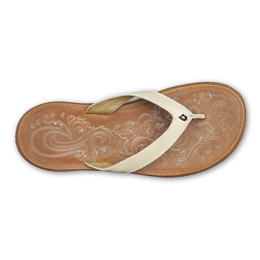 OluKai Paniolo - Tapa / Sahara, Women's Leather Beach Sandals