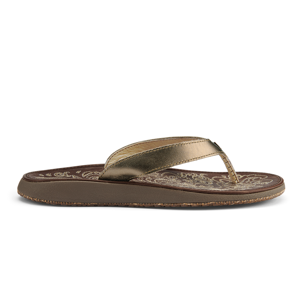 OluKai Paniolo - Bronze / Dark Java, Women's Leather Beach Sandals