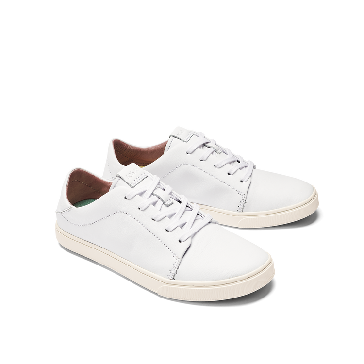 Pehuea L Ili Women s Leather Sneakers White White OluKai OluKai Europe